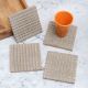 Gray Dotted Wooden Coasters for Home & Office - Pack of 4